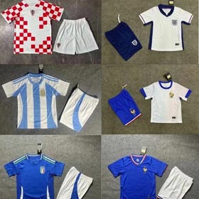 2024-2025 Équipe nationale européenne Jeu de maillot de football pour enfants 1212  