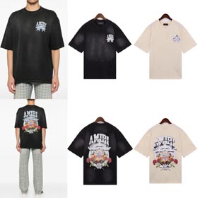 Amiri Fashion Logo-impression stretch-tricot T-shirts-1629  