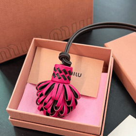 miumiu cuir bourrele fleur sac lanyard pendentif-3541