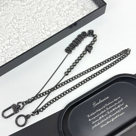 Louis Vuitton LV double chaîne perles lettre ceinture chaîne et sac décoration long-3560