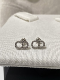 Dior boucles d'oreilles strass classique-3603