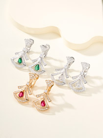 Bulgari diamant mini jupe eau goutte bijoux montrer boucles d'oreilles-3607