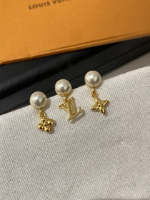 Louis Vuitton LV boucles d'oreilles en trois pièces avec perles lettres-3608