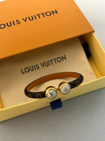 Louis Vuitton LV lettre revêtue de toile bracelet mini perle bracelet en cuir bracelet -3617