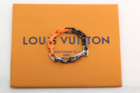 Louis Vuitton LV argent, orange et noir trois couleurs épissage trempé bambou bracelet-3629