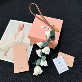 MIUMIU cuir lily de la vallée sac suspendu cordon pendentif-3667