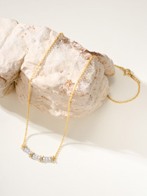 Tiffany croix diamant sourire collier-3681