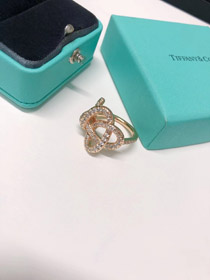 Tiffany envelopper creux ruban diamant bague-3683