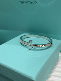 Tiffany plein diamant moissanite diamant boucle en forme de T bracelet bracelet-3684