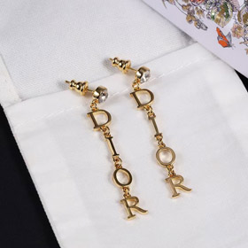 Dior unique diamant accroché logo boucles d'oreilles-3708