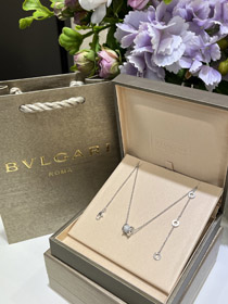 Bulgari blanc plein diamant printemps collier de taille-3715