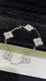Van Cleef & Arpels quatre feuilles trèfle plein diamant bracelet à cinq fleurs-3732