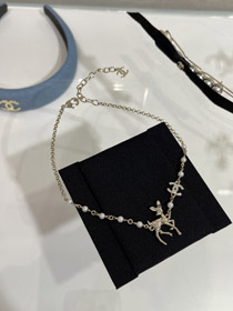 Chanel Golden Deer plein diamant double C collier de perles-3749