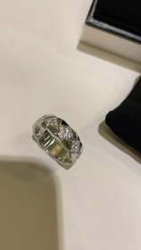 Chanel diamant motif or blanc bague-3753