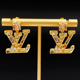 Louis Vuitton LV lettre diamant boucles d'oreilles-3799