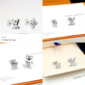 Louis Vuitton LV lettre et boucles d'oreilles de fleurs-3810