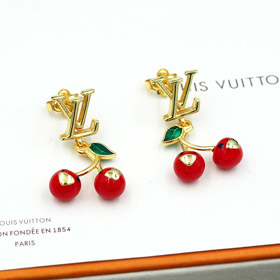Louis Vuitton LV métal cerise lettre boucles d'oreilles-3820