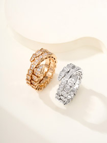 Bulgari plein diamant 3 cercles serpent bague-3825