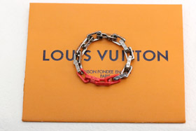 Louis Vuitton LV mat argent-rouge épissage trempé bracelet en bambou-4016
