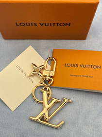 Louis Vuitton LV or métal lettre logo porte-clés-3867