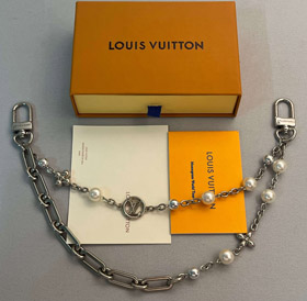 Louis Vuitton LV lettre fleur perle double chaîne sac ceinture chaîne-3868