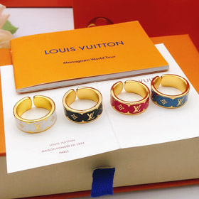 Louis Vuitton LV huile rouge goutte lettre fleur bague-3875