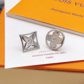 Louis Vuitton LV argent rond boucles d'oreilles polies-3877