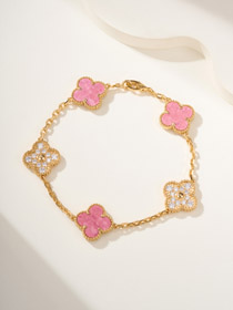 Van Cleef & Arpels rose diamant rose pierre cinq fleurs bracelet-3903