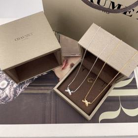 Chaumet Paris toute la vie Joie collier or rose or blanc diamant collier clavicle-3906