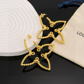 Louis Vuitton LV quatre feuilles trèfle creux boucles d'oreilles torsion-3919