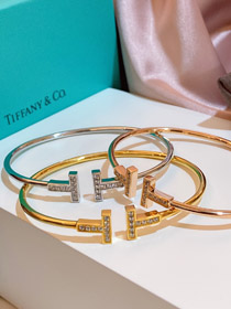 Tiffany plein diamant bobine bracelet ouvert-3923