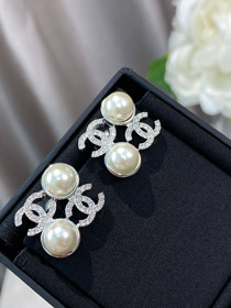 Chanel Double C Design creux boucles d'oreilles-3926