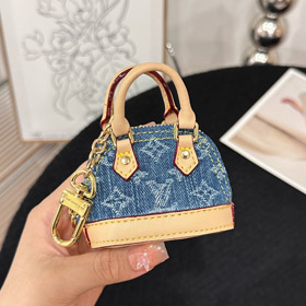 Louis Vuitton LV mini lettre denim sac coquille porte-clés pendentif-3932