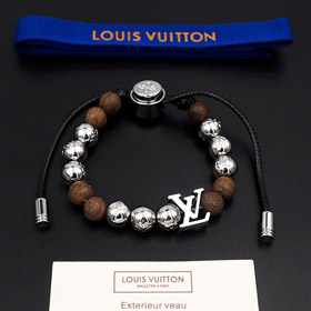 Louis Vuitton LV cordon réglable embellie avec inscription en bois boucle coulissante perles-3947