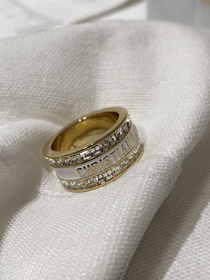 Dior double rangée diamant émail lettre bague-3953