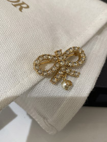 Dior plein diamant arc suspendu perle broche-3954