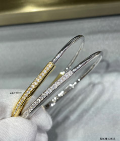 Tiffany mince demi-diamant serrure bracelet-3968