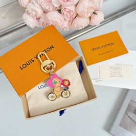 Louis Vuitton LV coloré gravure métal marque mascotte porte-clés-3991