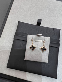 Louis Vuitton LV Noir Onyx Boucles d'oreilles de fleurs tridimensionnelles-4032