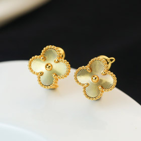 Van Cleef & Arpels boucles d'oreilles de trèfle à quatre feuilles-4043