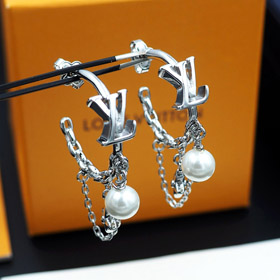 Louis Vuitton LV fleur et lettre perle boucles d'oreilles-4060