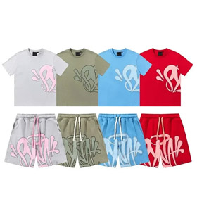 Syna Monde mousse lettre imprimée décontractée manches courtes T-shirt shorts set-2873