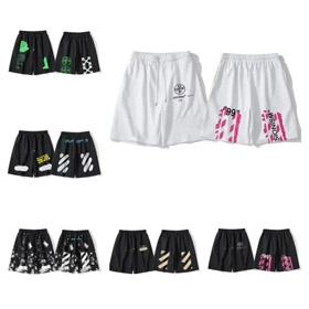 Off-White Solide imprimé Shorts de sport-2877