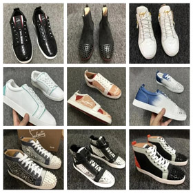 Christian Louboutin léger, antidérapant, hauteur améliorant chaussures de sport en cuir scintillant