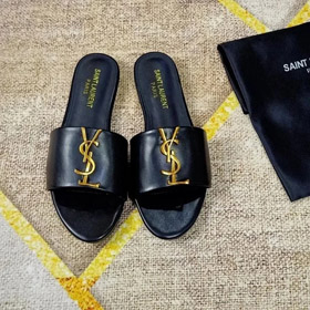 SAINT LAURENT YSL nouvelles pantoufles en cuir tout-match-2936