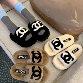 Chanel suede brodé lettres antidérapantes et anti-usure tongs-2938